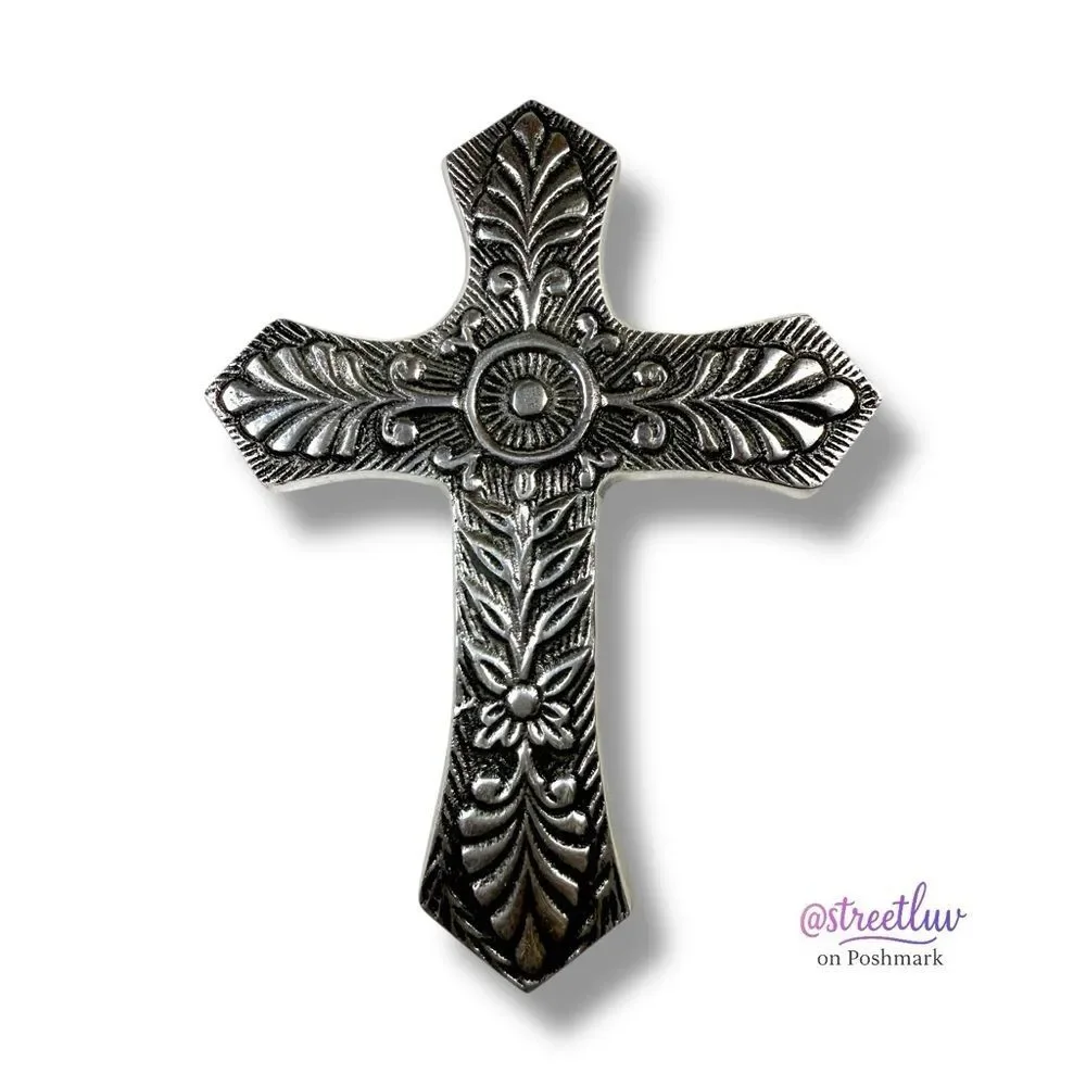 🔥 50% OFF | Vintage Ornate Metal Cross Wall Decor • 7.5” • Solid Cast